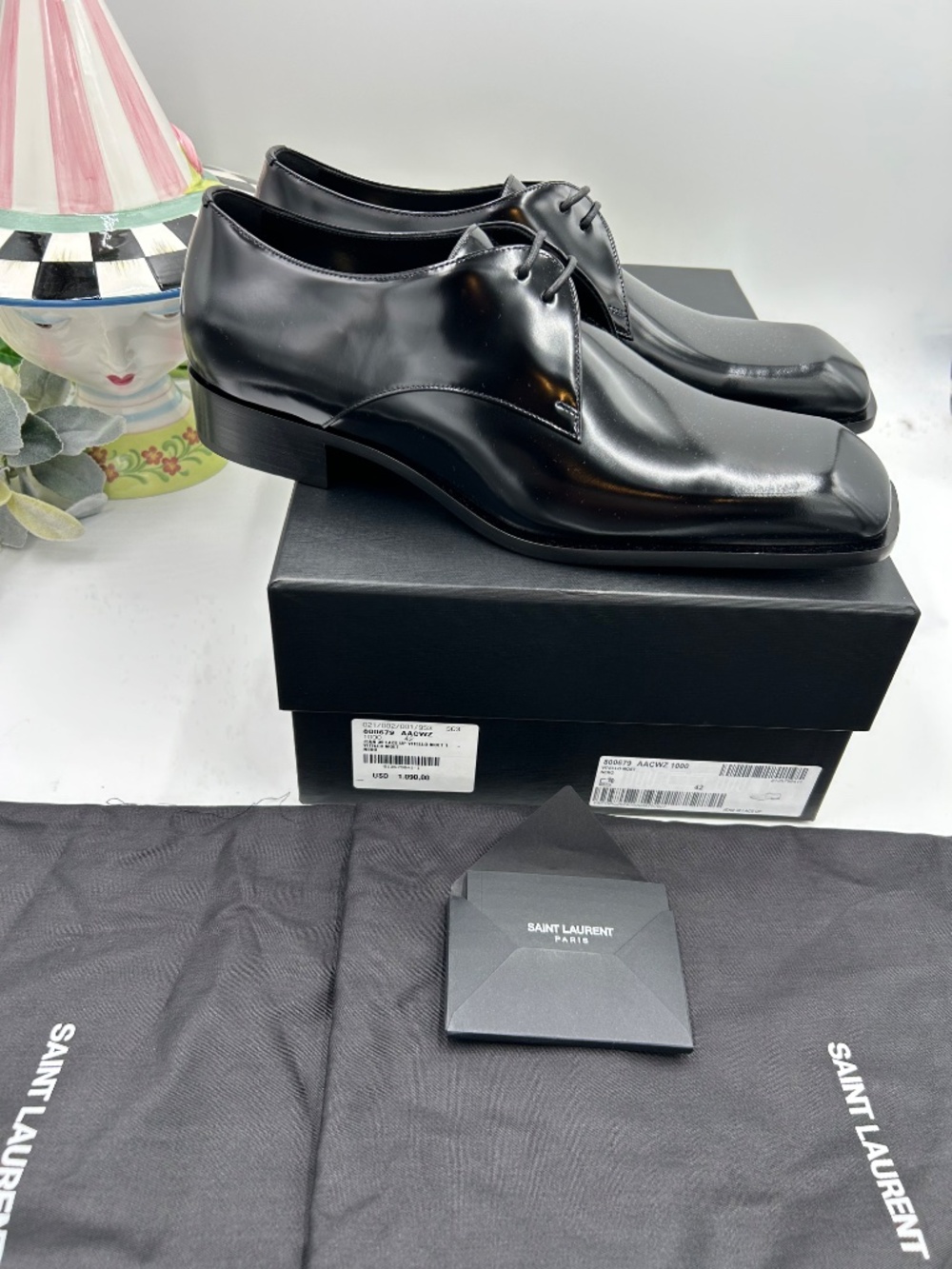 Men’s Saint Laurent JEAN Leather Derby Shoes. Size 42/9 US. Made in Italy. - Picture 3 of 14